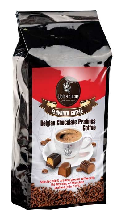 Cafea macinata cu aroma de praline belgiene de ciocolata, 200 grame