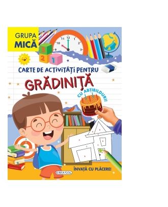 Carte de activitati pentru gradinita, cu abtibilduri. Grupa mica