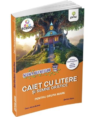 Scoala Bufnitelor. Caiet cu litere si semne grafice pentru grupa mare