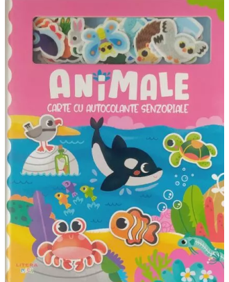 Animale. Carte cu autocolante senzoriale