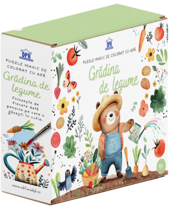 Gradina de legume. Puzzle magic de colorat cu apa