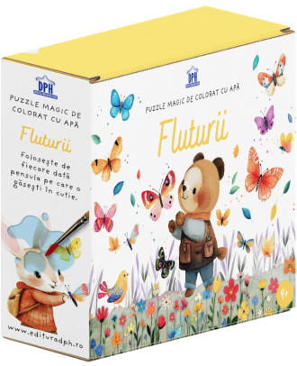 Fluturii. Puzzle magic de colorat cu apa