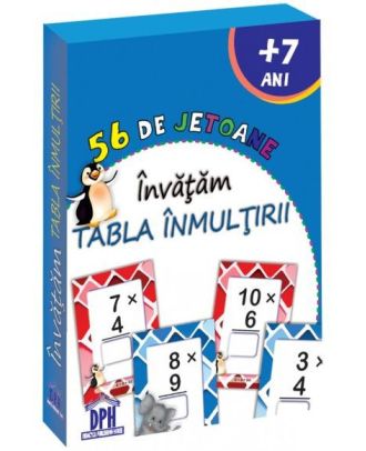 56 de jetoane. Invatam tabla inmultirii