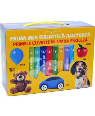 Prima mea biblioteca ilustrata. Primele cuvinte in limba engleza. Cutie 8 carticele