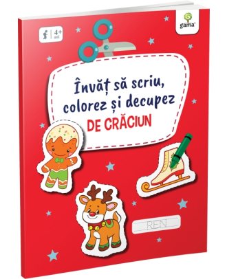 Învăț să scriu, colorez și decupez de Crăciun