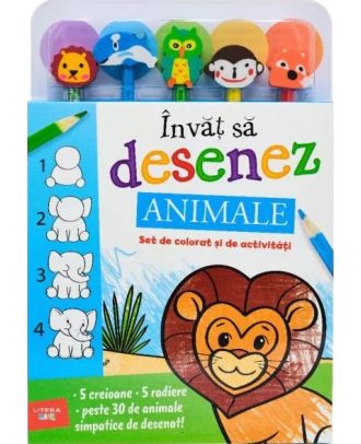 Invat sa desenez. Animale. Set de colorat si de activitati