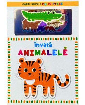 Învață animalele. Carte puzzle cu 15 piese