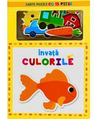 Învață culorile. Carte puzzle cu 15 piese