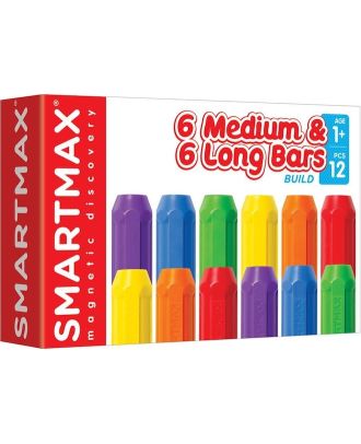 Joc magnetic SmartMax. Set de 6 bare lungi si 6 bare scurte