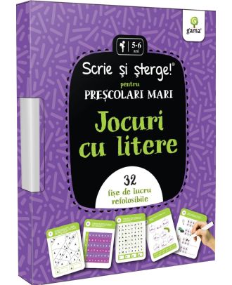 Jocuri cu litere. Pentru preșcolari mari. Scrie si sterge