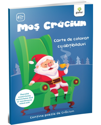 Moș Crăciun. Carte de colorat cu abțibilduri