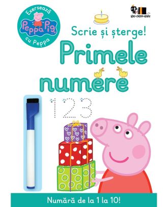 Peppa Pig: Exersează cu Peppa. Scrie și șterge! Primele numere