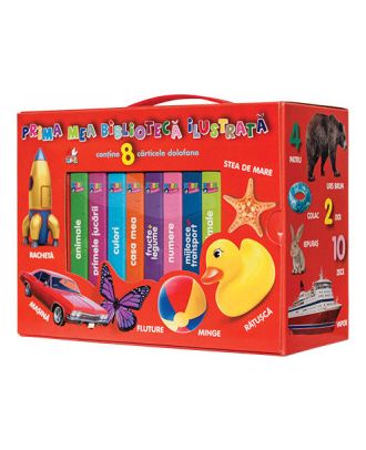 Cutie Prima mea bibliotecă ilustrată. Primele cuvinte. Bebe învață (8 cărticele)