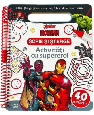 Marvel. Avengers. Iron Man. Scrie si sterge. Activitati cu supereroi