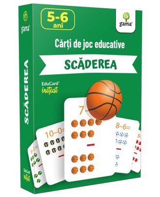 Scăderea. Cărți de joc educative. 5-6 ani