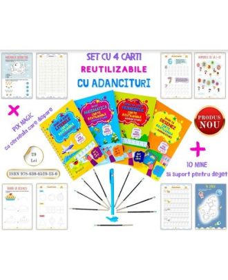 Set 4 carti reutilizabile cu adancituri