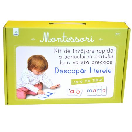 Montessori. Descopar literele: Kit de invatare rapida a scrisului si cititului la o varsta precoce. Litere de tipar Cărți